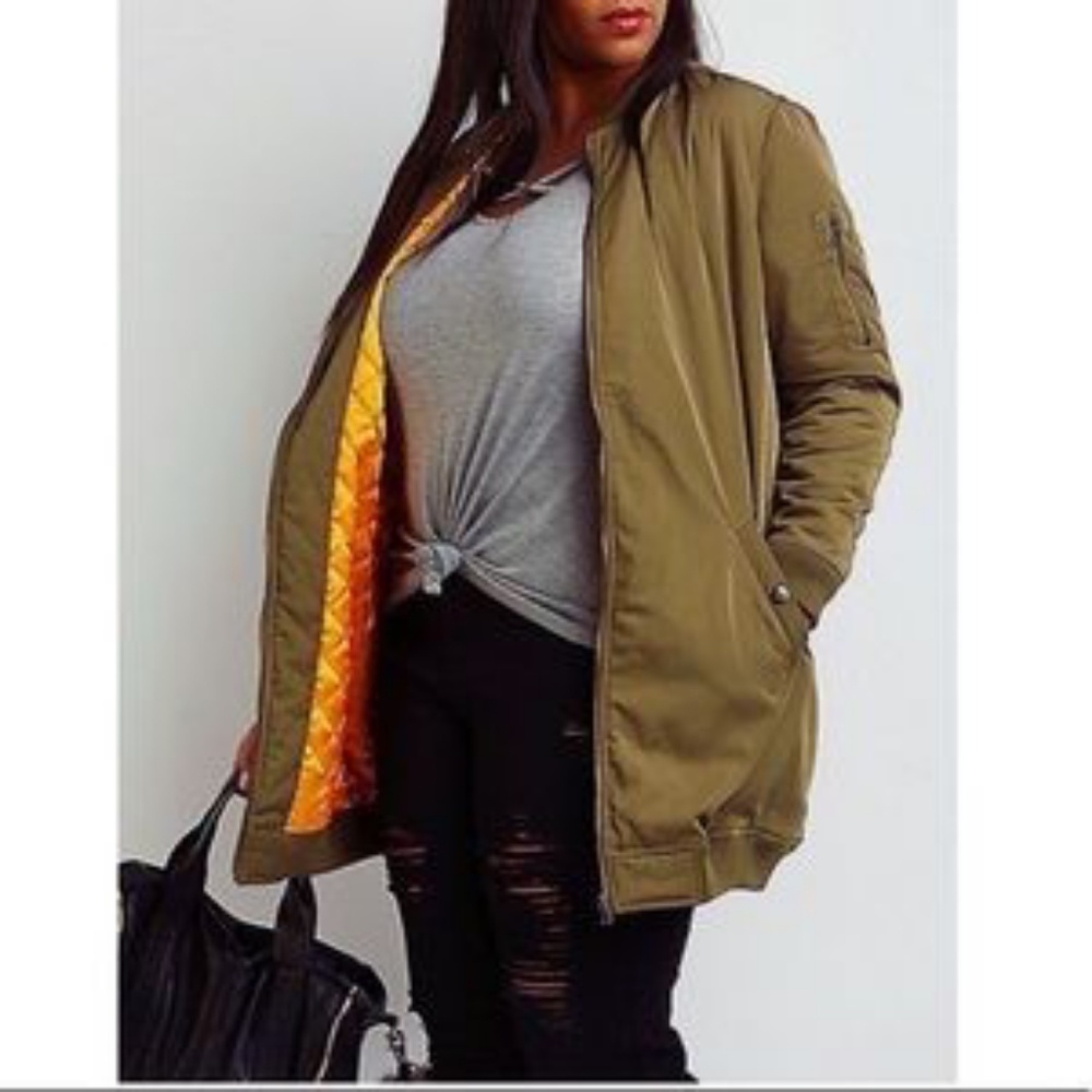 Charlotte Russe longline bomber jacket - Picture 1 of 1